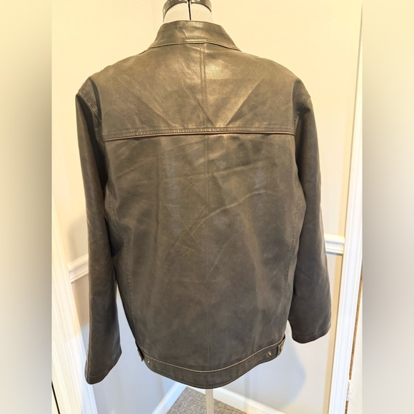 Vtg Arizona Jean Co Grunge Faux Leather Men's Racer Motorcycle Zip Jacket Sz Lrg - Picture 6 of 11